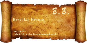 Breita Bence névjegykártya